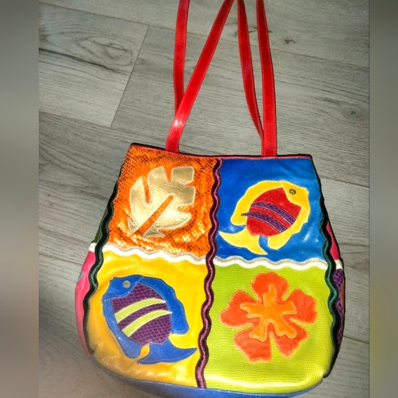 Sharif Handbags - Very unique vintage piece bold Sharif Bag Excellent condition sealife/ocean 80s